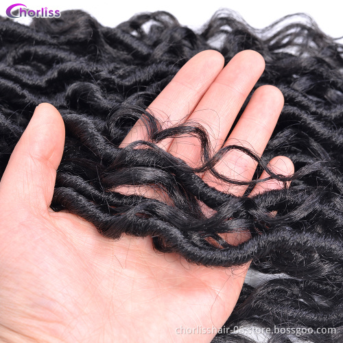 Goddess Faux Locs Crochet Hair Attachment For Braids New River Locs Twist Ombre Synthetic Crochet Braiding Hair Extensions